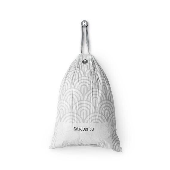Brabantia Müllbeutel PerfectFit Multipack (Code H - 50l / 60L) Extra Starke Müllsäcke mit Zugband, 6 rollen (120 Müllbeutel)