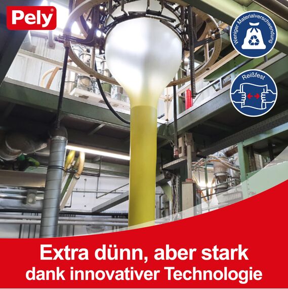 Pely Zugband Müllbeutel extra stark, Vorteilspack (4 x 17 Stück), gelb, für die Entsorgung von Restabfall (25 Liter) (25 Liter)