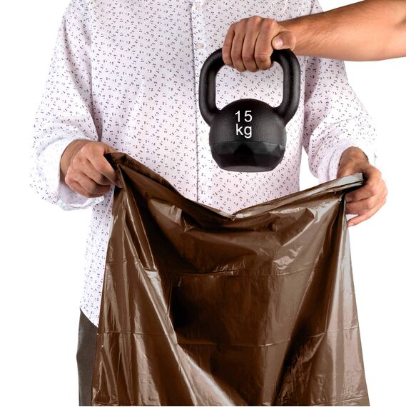 Relevo 15 Stück Müllbeutel 20 L - 100% Recycelt Mülltüten mit Zugband