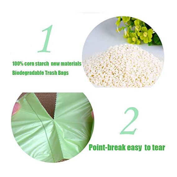 Müllbeutel 50L (4 x 15 Beutel), Dicker Bag Waste Für Haushalts/Gartenabfälle/Küche/Büro(Grün)