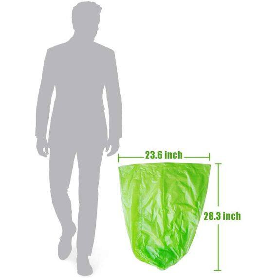 Müllbeutel 50L (4 x 15 Beutel), Dicker Bag Waste Für Haushalts/Gartenabfälle/Küche/Büro(Grün)