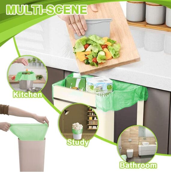 XUXRUS Biomüllbeutel 5 Litres Müllsäcke Kleine Kompostierbare Mülltüten Lebensmittel Abfallbeutel 200 Stück Grün Reißfeste Bio Beutel