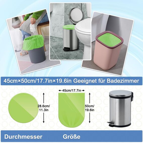 XUXRUS Biomüllbeutel 10L Kompostierbare Müllsäcke 120 Stück Reißfeste Biomülltüten Küchen Lebensmittel Abfallbeutel