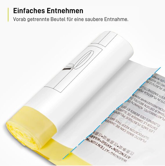 EKO Größe F-1 Müllbeutel (30.3L), extra starke Müllsäcke mit Zugband für Küche, 20 Beutel, weiß, Perfekte Passform für Recycling-Mülleimer mit mehreren Fächern