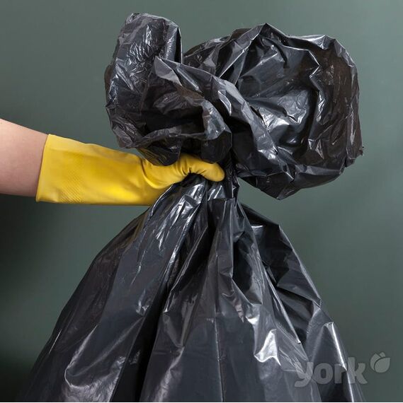 York Müllsäcke 35 L Müllbeutel 15 Stück Mülltüten Abfallsäcke Schwerlast Extra Stark Stabil Schwarz