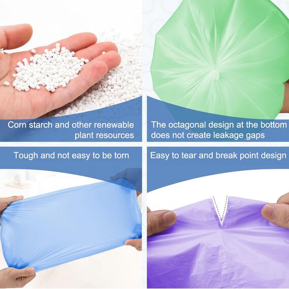 XUXRUS 10L Müllbeutel 200 Stück Kleinen Müllsäcke Farbe Mülltüten Eignet Sich für Badezimmer,Büros,Küchen