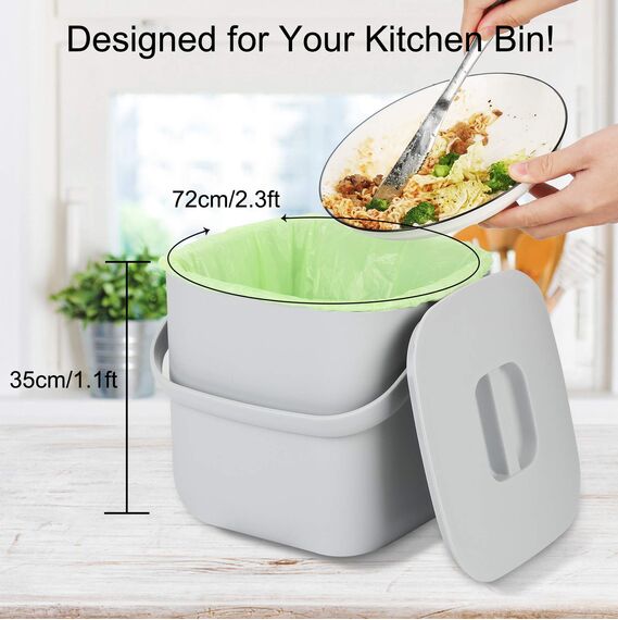 Biologisch abbaubare Müllbeutel 120 Stück, Aievrgad 5 l/1,2 Gallonen kleine Müllbeutel/für Arbeitsplattenbehälter. Abfallbeutel, 100% recycelt, robust, abbaubar, Kompostbeutel