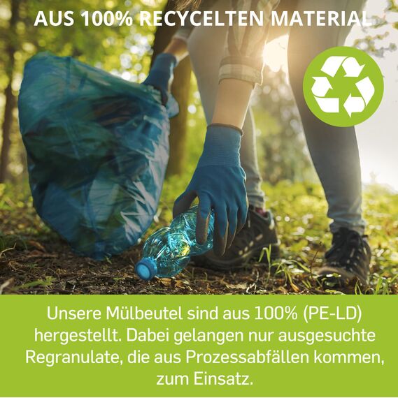 Hossi's Wholesale – 120 Liter Abfallsäcke, 6 Rollen à 25 Stück – Blaue Müllsäcke für Haus-, Garten- & Gastronomieabfälle – reißfeste Müllbeutel mit 39my Stärke (700 x 1100 mm)