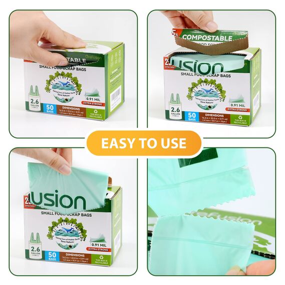 GreFusion Extra Stark 10L Biomüllbeutel mit Henkel 80 Stück Müllbeutel mit Tragegriff ok compost