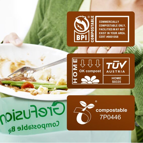 GreFusion 10 Liter Biomüllbeutel mit Henkel (10 Liter, 80 Stück)