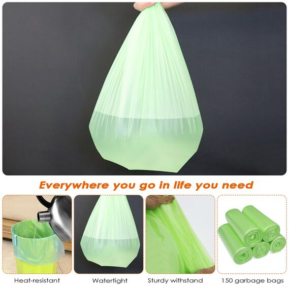 Tekenewbse 120 Stück Müllbeutel, Biomüllbeutel 20L, 45 x 50 cm Bio Müllsäcke, Mülltüten, Biomülltüten, Kompostierbare Müllbeutelm, Biomüllbeutel Papier, Biomüllsäcke, Müllsäcke, Trash Bags (Grün)