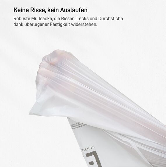 EKO Müllbeutel, einfach zu verwenden, extra starker Kordelzug, klein, 80 Stück, 7–10 l, 1 Packung, Weiß, Code B