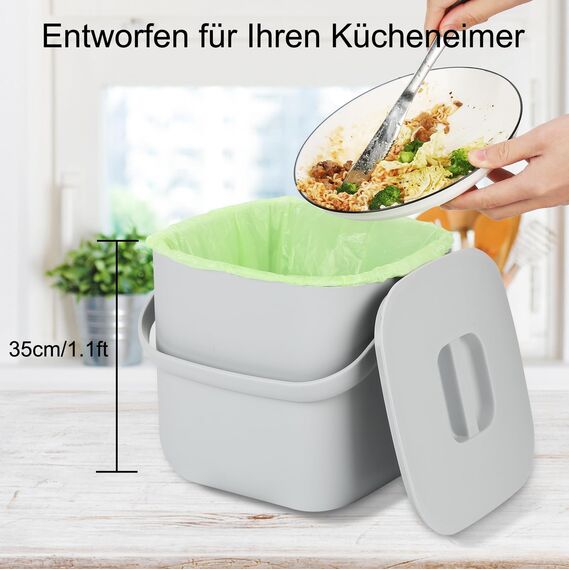 Biologisch abbaubare Müllsäcke 120PCS, Aievrgad 5L/1.2Gallon kleine Müllsäcke/Für Countertop Bin. Bin Liner/Abfall, 100% recycelt, robust, abbaubar, Kompostbeutel für Lebensmittel/Haushalt