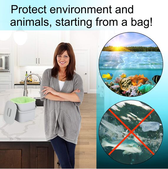 Biologisch abbaubare Müllbeutel 120 Stück, Aievrgad 5 l/1,2 Gallonen kleine Müllbeutel/für Arbeitsplattenbehälter. Abfallbeutel, 100% recycelt, robust, abbaubar, Kompostbeutel