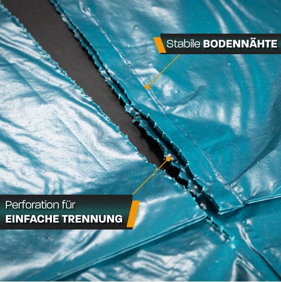 Hinrichs Müllsäcke 120L extra Stark - 26er Rolle - 70x110 cm - Extrem reißfeste Müllbeutel - Mülltüten aus Recycling LDPE - Blaue Säcke - Abfallsäcke für Haushalt, Garten & Baustelle
