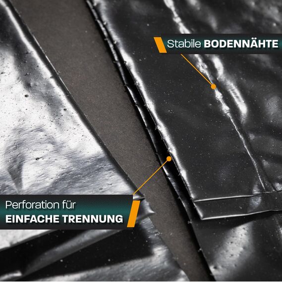 Hinrichs Müllsäcke 120L extra Stark - 15er Rolle - 70x110 cm - reißfeste Müllbeutel - Mülltüten aus Recycling LDPE - Abfallsäcke für Garten, Haushalt & Baustelle - 15 Stück Müllbeutel 120 L schwarz