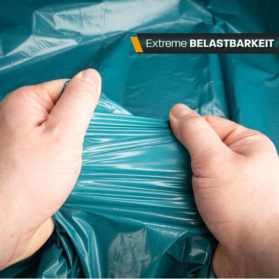 Hinrichs Müllsäcke 120L extra Stark - 26er Rolle - 70x110 cm - Extrem reißfeste Müllbeutel - Mülltüten aus Recycling LDPE - Blaue Säcke - Abfallsäcke für Haushalt, Garten & Baustelle