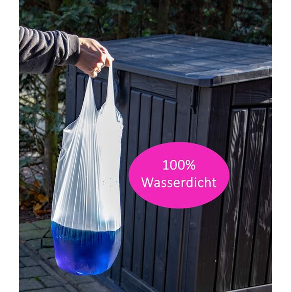 45 Stück Müllbeutel Premiumline: 50 Liter, 3er Pack, Größe: 60 x 70 cm - Besonders reißfest und wasserdicht - Mit Trage-Griff/Henkel