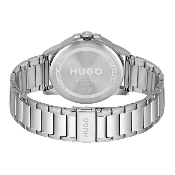 HUGO Analog Quarzuhr für Herren Kollektion #First mit Silbernes Edelstahlarmband - 1530246