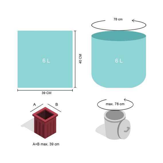 ZURAS 6 Liter Biomüllbeutel 200 Stk. kompostfähige, biologisch abbaubare Müllbeutel auf pflanzlicher Basis, DIN EN 13432 zertifiziert und geprüft, reißfest und wasserdicht