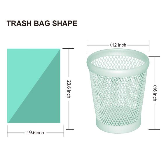 AURMOO Reißfest Müllbeutel 25L, Abbaubar Biomüllbeutel, Tropfsichere Mülltüten für Hausmüll, Reißfeste Müllsäcke für Mülleimer, 150 Stück(W50xH60cm,Grün)