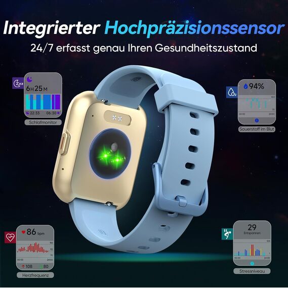 Fitpolo Smartwatch Damen mit Telefonfunktion, 1.8'' Alexa eingebaute Fitnessuhr Damen mit IP68 Wasserdicht,110+ Sportmodi Schrittzähler Uhr Damen mit Herzfrequenz/SpO2/Schlafmonitor, für Android&iOS