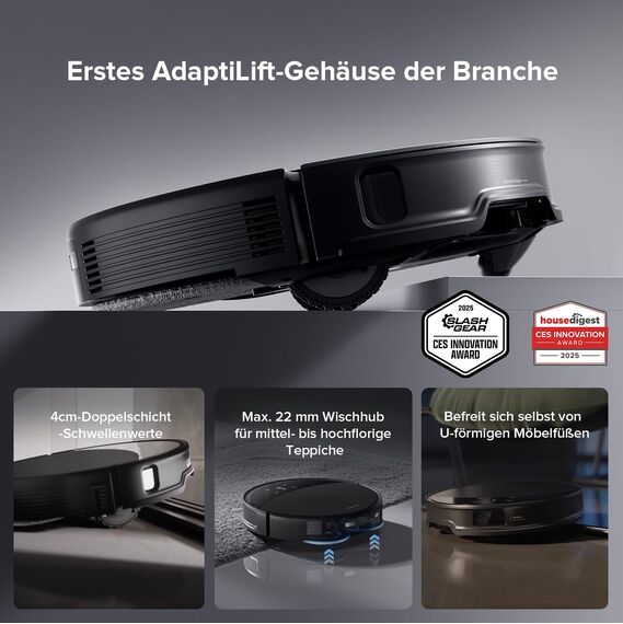 roborock Saros 10R Set Saugroboter mit Wischfunktion&angebbarem Wischmopp, 22.000 Pa HyperForce Saugkraft, 7,98cm Ultra-Slim Design, StarSight System 2.0, Zero-Tangle System (Mit 2 Wischmopps)