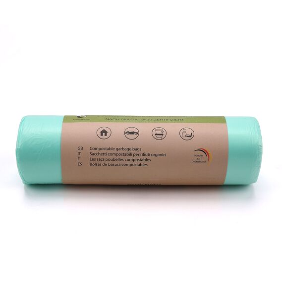 ZURAS 60 Liter Biomüllbeutel 75 Stk. kompostfähige, biologisch abbaubare Müllbeutel auf pflanzlicher Basis, DIN EN 13432 zertifiziert und geprüft, reißfest und wasserdicht