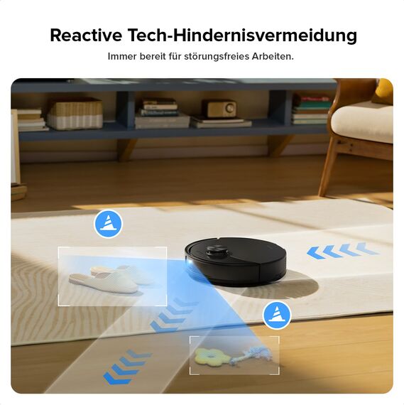 roborock Q10 S5-Set Saugroboter mit Wischfunktion, 10.000 Pa Saugkraft, Dual Anti-Tangle System, Auto Lifting Mopping, Ideal für Tierhaare&Teppiche&Hartböden (Schwarz)