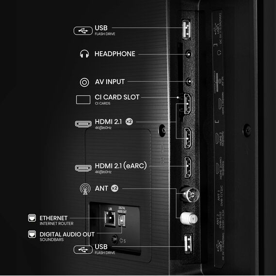 Hisense 65E6NT 164cm (65 Zoll) Fernseher, 4K UHD Smart TV, Precision Colour, HDR, Dolby Vision, 60Hz, Triple Tuner DVB-C/S/S2/T/T2, WiFi, HDMI 2.1, Bluetooth, Alexa Built-in, Schwarz, [2024]