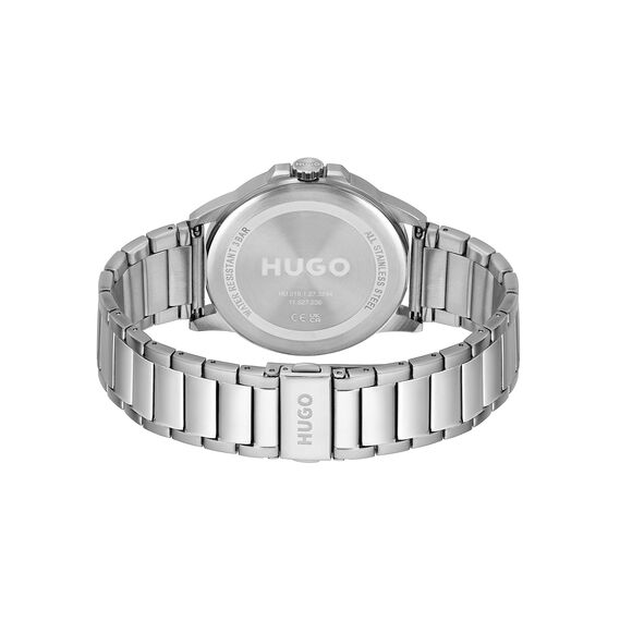 HUGO Analog Quarzuhr für Herren Kollektion #First mit Silbernes Edelstahlarmband - 1530186