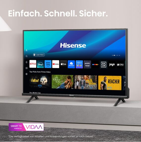 Hisense 40E4QT Fehrnseher, 40 Zoll, DLED, Smart TV, Game Mode, AI Sports Mode, Dolby Audio, Dolby MS12, DTS Virtual X, HDR10, HLG, Full HD, High Contrast, Rauschunterdrückung [2025]