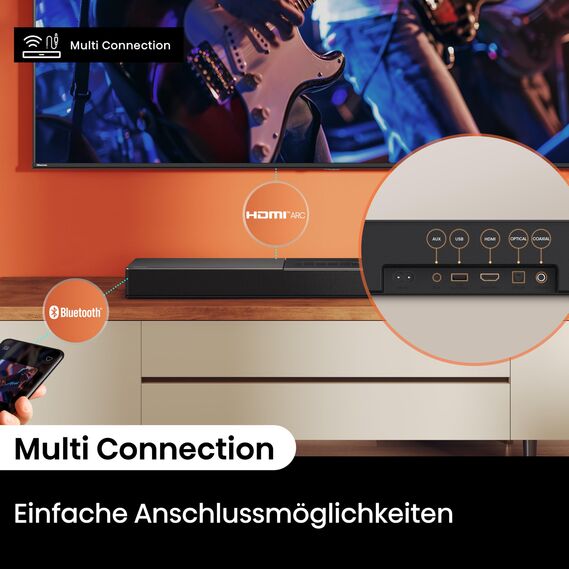 Hisense Bundle 58E6NT 146cm (58 Zoll) Fernseher, 4K UHD Smart TV, HDR, Dolby Vision, 60Hz [2024] HS2000 2.1 Kanal Soundbar, integrierter Subwoofer, 240W, Dolby Audio, Bluetooth, HDMI ARC