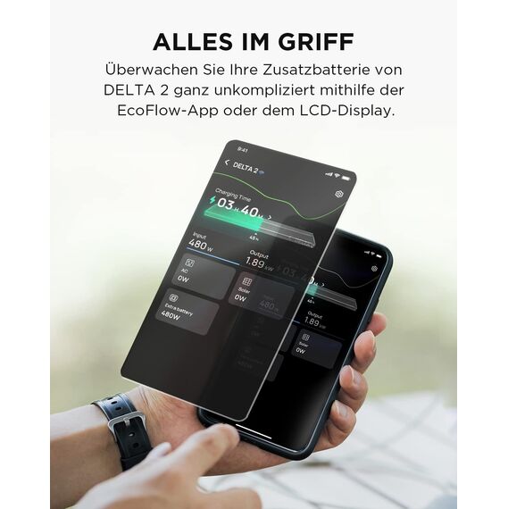 EF ECOFLOW Delta 2 Zusatzakku 1024Wh erweiterbare Energie für, Camping, Notfallstrom Zuhause, Wohnmobil, Delta 2 EB