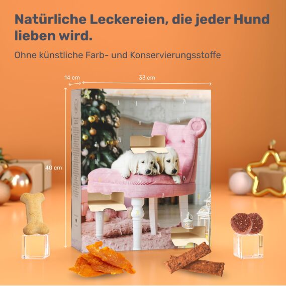 UMBRELLA® Hunde Adventskalender 2025 [MIT 24 PREMIUM-LECKERLIS] – Weihnachtskalender für Hunde – Natürliches Geschenk für Hundebesitzer & Tierfreunde – Geschenkidee für Hundebesitzer