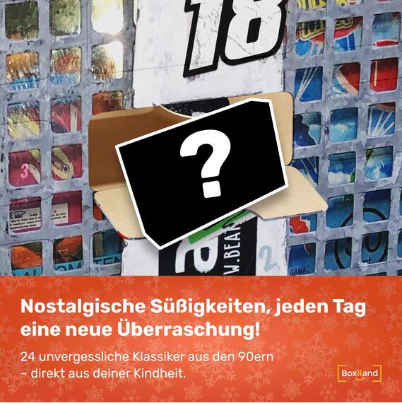 UMBRELLA® Nostalgie Adventskalender Süßigkeiten 2025 [RETRO VINTAGE] – 24x Süßigkeiten aus den 80ern, 90ern & 2000ern – Adventskalender zum Naschen & Erinnern – Handverpackt in Deutschland