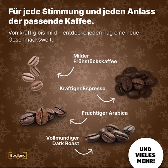 UMBRELLA® Gemahlener Kaffee Adventskalender 2025 [BIO & FAIRTRADE] – 24 köstliche Spezialitätenkaffees aus aller Welt – Nachhaltiger Weihnachtskalender für Genießer