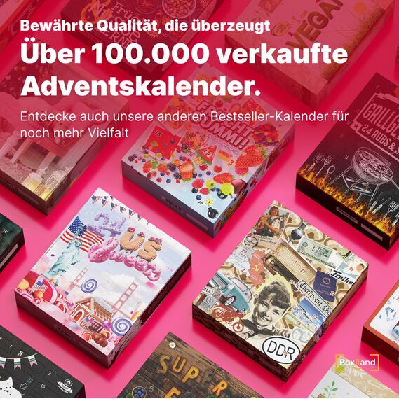 UMBRELLA® USA Adventskalender 2025 [ORIGINAL US CANDY] – 24 amerikanische Süßigkeiten & Snacks – US Sweets Adventskalender für Kinder, Jugendliche