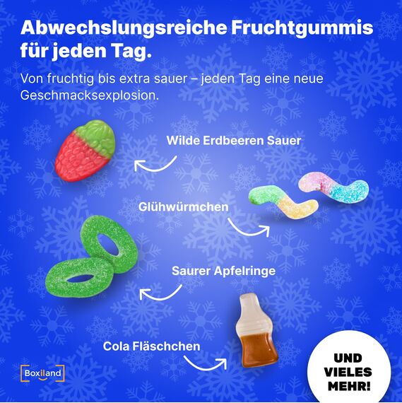 UMBRELLA® Fruchtgummi Adventskalender 2025 [24 SÜSSE ÜBERRASCHUNGEN] – Adventskalender mit Gummibärchen & Fruchtgummi-Spezialitäten – Süßigkeiten-Geschenk für Kinder & Erwachsene