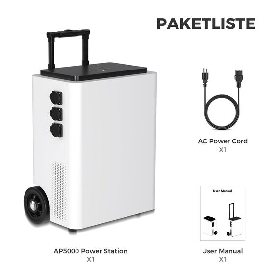 CTOLITY Solar Generator 5000W mit 200W Solarmodule, 5120Wh Tragbare Powerstation(6000W Peak), LiFePO4 Batterie, 220V-240V, Faltbar Solarpanel mit USB, IP67, für Outdoor Camping, Reise, Stromausfälle