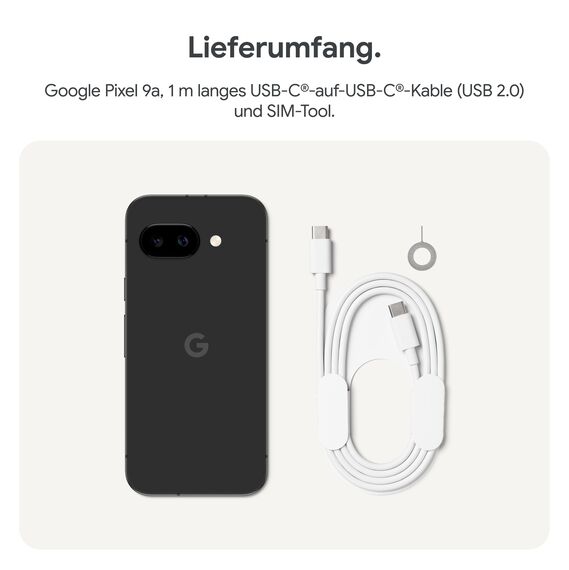 Google Pixel 9a: Android-Smartphone ohne SIM-Lock, mit KI-Kamera, 24 Stunden Akkulaufzeit und leistungsstarken Sicherheitsfunktionen – Obsidian, 256GB + Pixel 9a Case, Obsidian