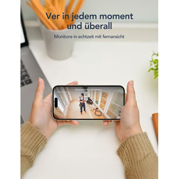 GNCC 4-Pack GC3 überwachungskamera Innen mit Nachtsicht, 1080P HD WLAN Indoor Kamera, Zwei-Wege-Audio, PIR Bewegungserkennung, mit Alexa & Google Home, 2.4Ghz WiFi, Cloud-Abonnement & SD Speicher