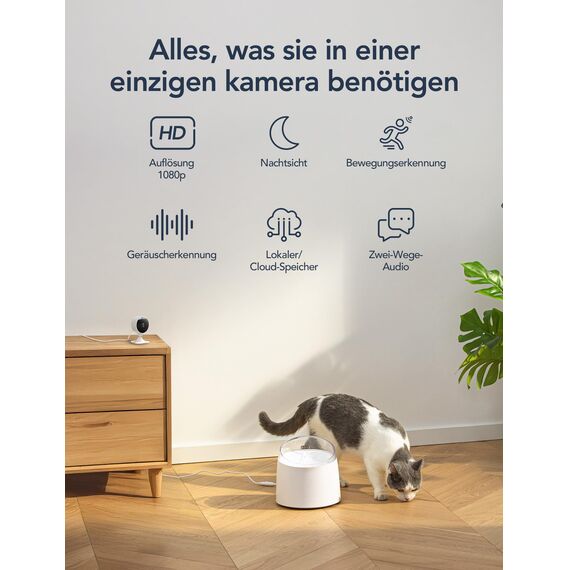 GNCC 4-Pack GC3 überwachungskamera Innen mit Nachtsicht, 1080P HD WLAN Indoor Kamera, Zwei-Wege-Audio, PIR Bewegungserkennung, mit Alexa & Google Home, 2.4Ghz WiFi, Cloud-Abonnement & SD Speicher