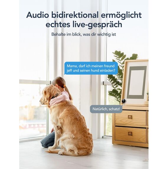 GNCC 2-Pack GC3 überwachungskamera Innen mit Nachtsicht, 1080P HD WLAN Indoor Kamera, Zwei-Wege-Audio, PIR Bewegungserkennung, mit Alexa & Google Home, 2.4Ghz WiFi, Cloud-Abonnement & SD Speicher