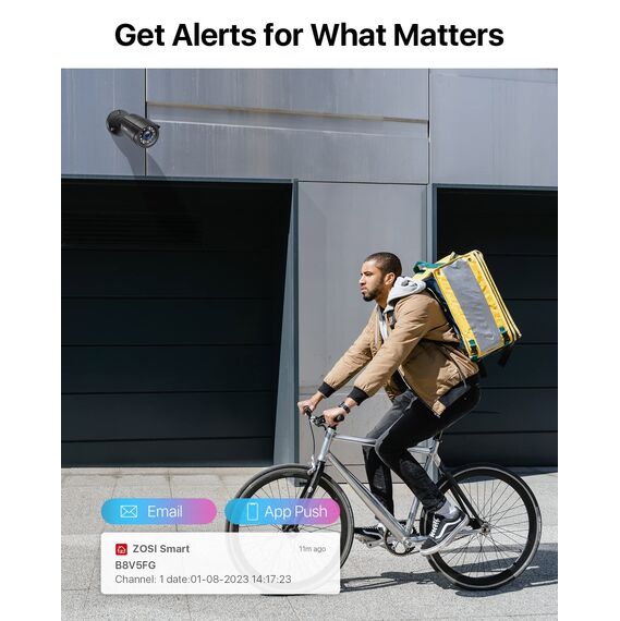 ZOSI 1080P Full HD Verkabelt Video Überwachungskamera Set Aussen mit 2TB HDD, 8CH H.265+ DVR, 8X 2MP Outdoor Kamera mit BNC Kabel, Bewegungserkennung