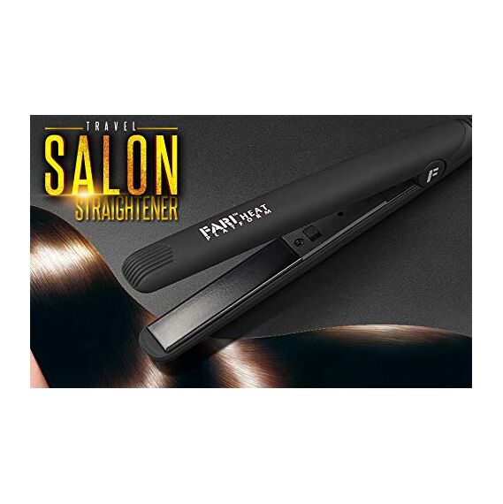 FARI Reisen Mini Haar Haarglätter, Keramik Turmalin Haar Glätteisen Mit Reisetasche, Automatischen Universalspannung Haarglätter, Schwarz