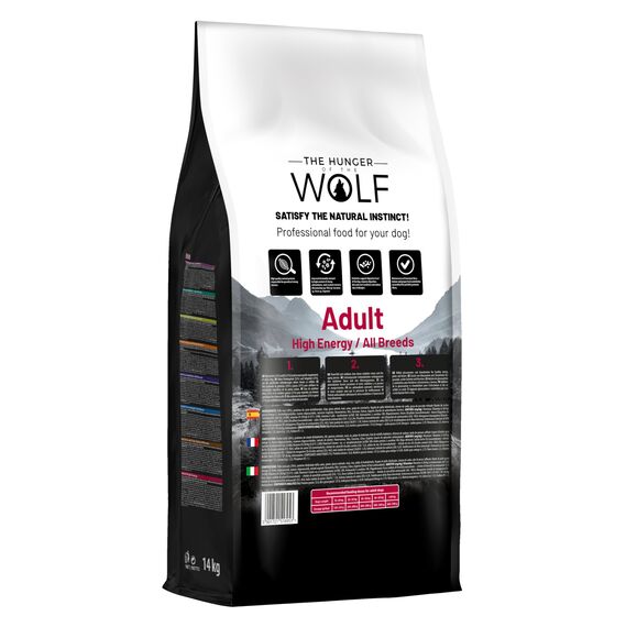 The Hunger of the Wolf Hundefutter für ausgewachsene und aktive Hunde aller Rassen, Trockenfutter mit hohem Kalorien- und Energiegehalt - 14 kg