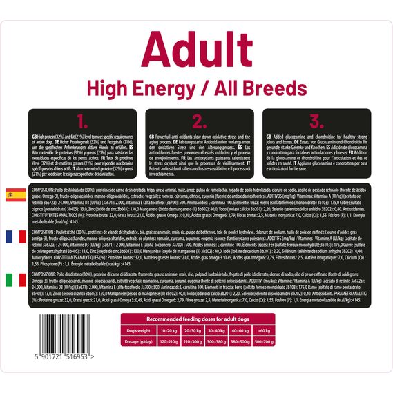 The Hunger of the Wolf Hundefutter für ausgewachsene und aktive Hunde aller Rassen, Trockenfutter mit hohem Kalorien- und Energiegehalt - 14 kg