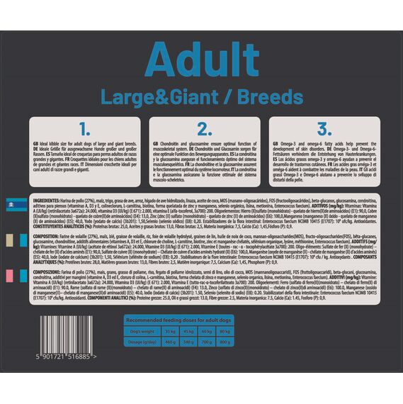The Hunger of the Wolf Hundefutter für ausgewachsene Hunde großer und sehr großer Rassen, Trockenfutter mit Huhn gut für die Gelenkgesundheit - 14 kg