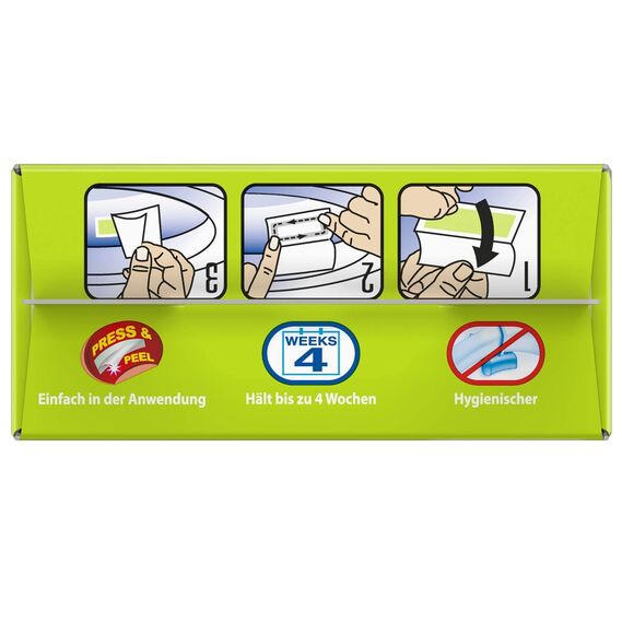 WC Ente Frische-Sticker, körbchenloser WC Spüler, bis zu 4 Wochen, Limone Duft, 1er Pack (1 x 27 g)